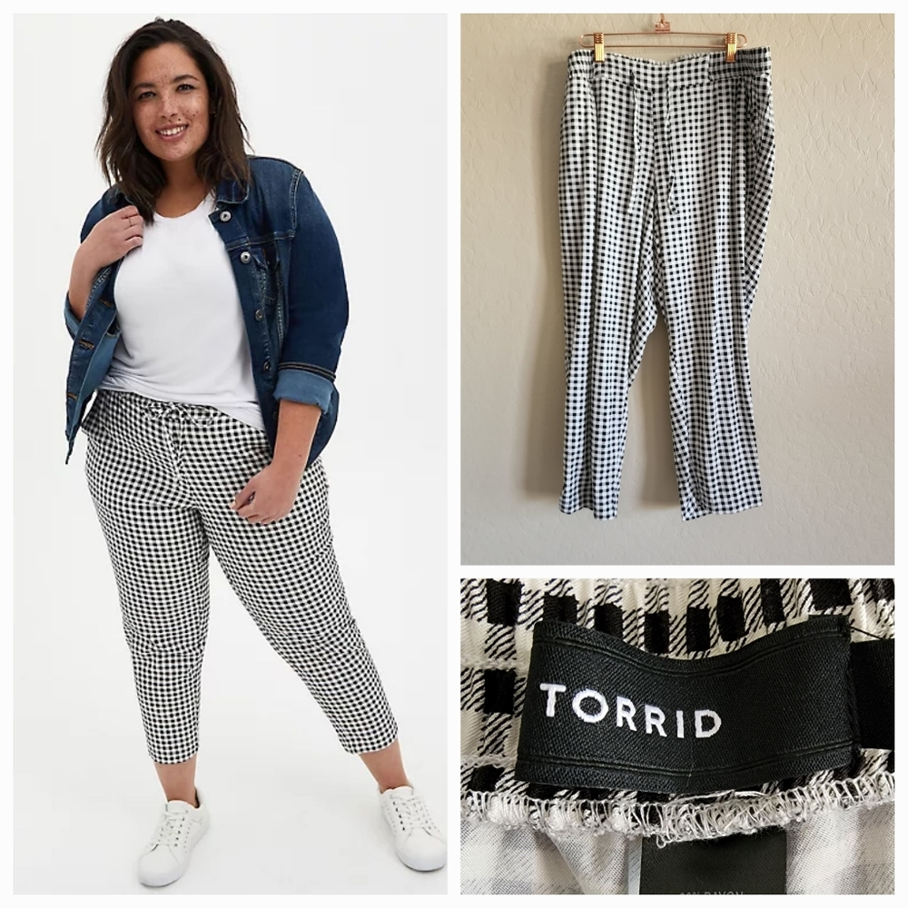 Torrid Gingham Plaid Tapered Pants Sz 1